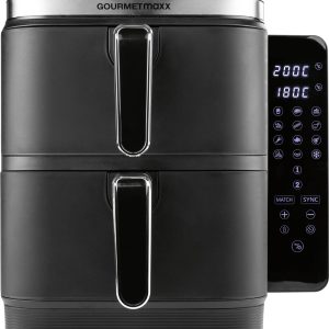 GourmetMaxx 15305 Frytkownica 10 l 2 oddzielne termostaty, powłoka nieprzywierająca, zegar cyfrowy czarny GourmetMaxx 15305 Frytkownica 10 l 2 oddzielne termostaty, powłoka nieprzywierająca, zegar cyfrowy czarny