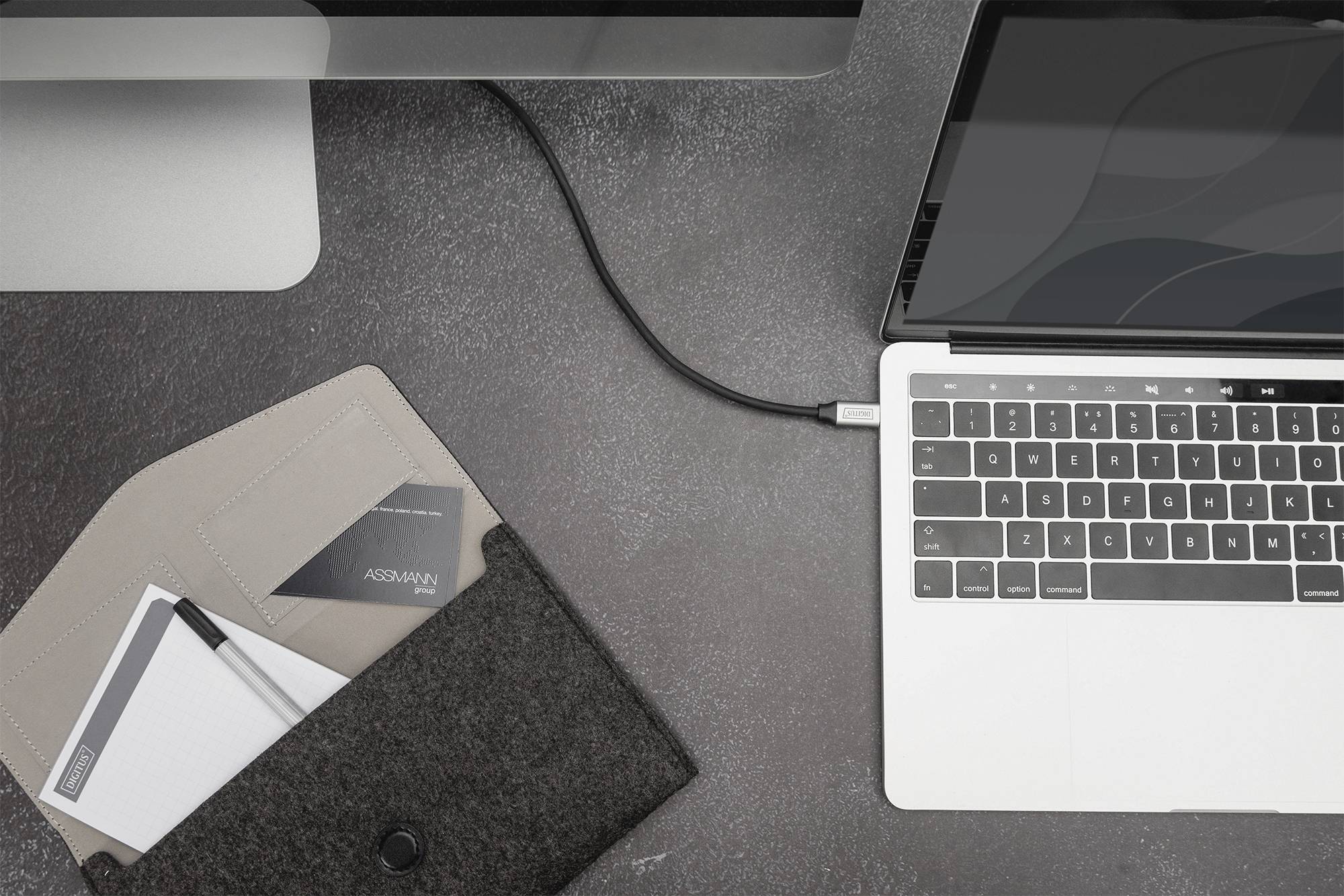 Digitus Kabel USB USB 3.2 Gen1 USB-C®, Złącze męskie USB-C® 1.00 m czarny konstrukcja elastyczna, ekranowanie, z USB DB- - obrazek 1