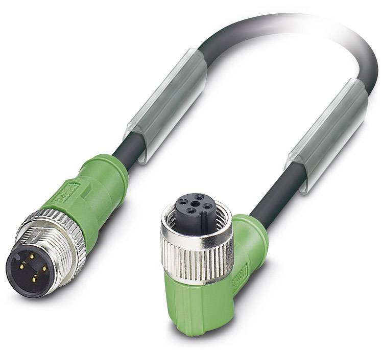 Kabel do czujników/elementów wykonawczych Phoenix Contact SAC-4P-M12MS/5,0-PUR/M12FR 1696400, złącze żeńskie M12, kątowe - obrazek 1