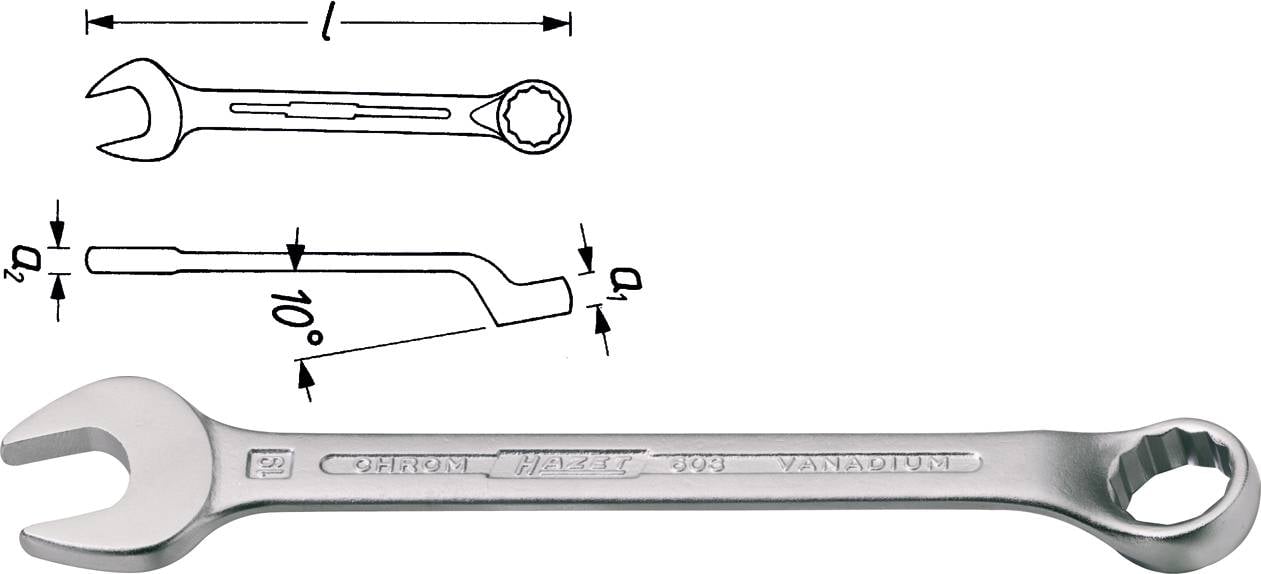 Hazet 603-22 603-22 Klucz płasko oczkowy Rozmiar klucza (metryczny) (tylko do tytułu) 22 mm - obrazek 1