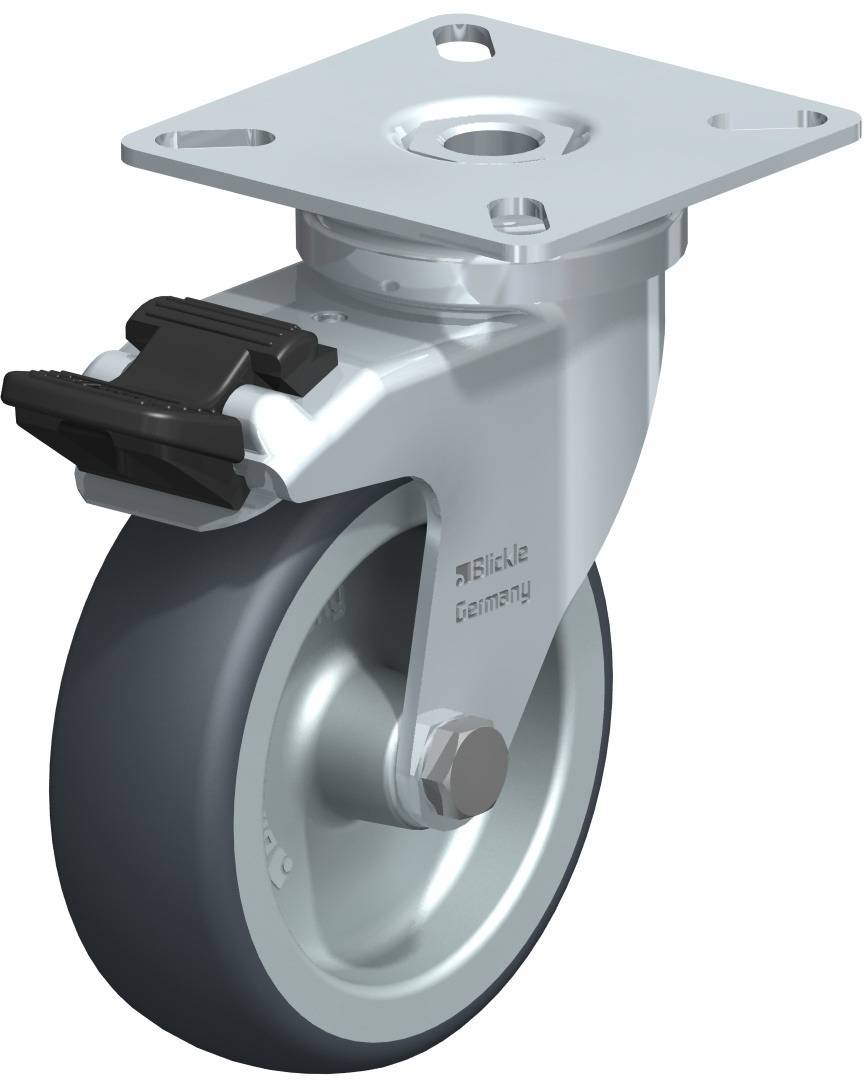 Zestaw kołowy z hamulcem Blickle 309898, obrotowy, O = 70 mm, 60 x 60 mm, nośność 75 kg - obrazek 1