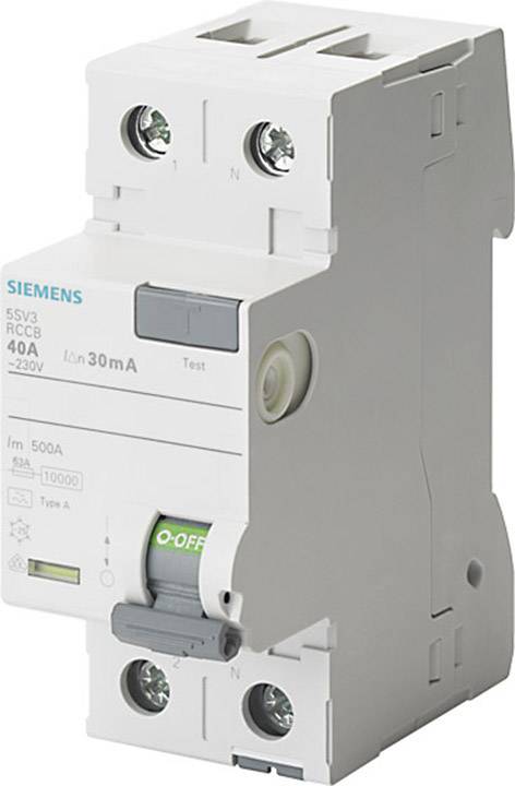 Wyłącznik różnicowoprądowy Siemens 5SV33126, 2 styki, 25 A, 0.03 A, 230 V - obrazek 1