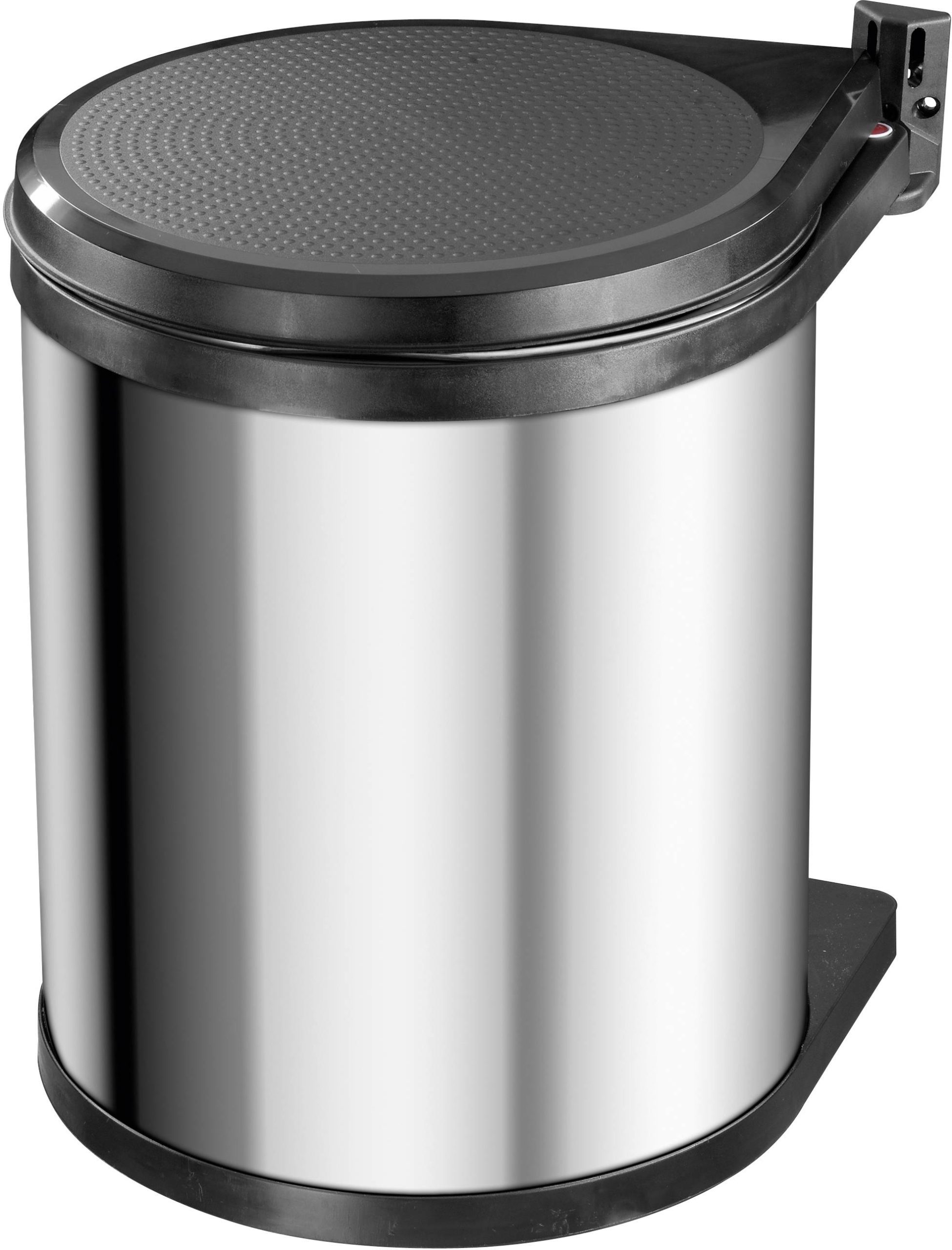 Hailo Compact-Box M 3555-101 Kosz na śmieci 15 l stal nierdzewna (Ø x W) 285 mm x 355 mm srebrny, czarny 1 szt. - obrazek 1