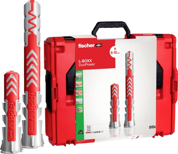Fischer 558627 DUOPOWER Skrzynka z asortymentem kołków 910 części
