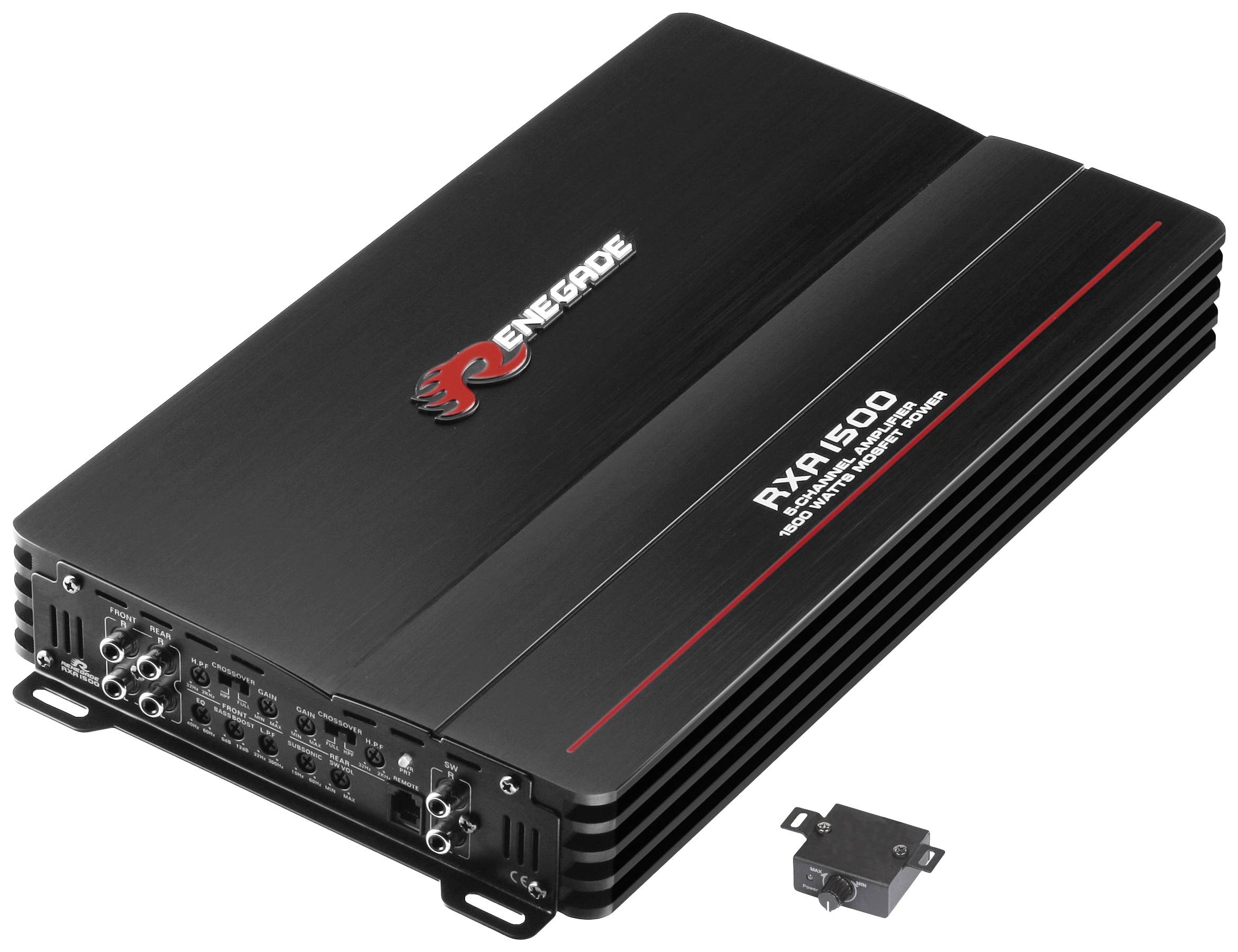 Renegade RXA1500 Wzmacniacz pięciokanałowy 1500 W Regulacja głośności / tonów niskich / wysokich Pasuje do (Marka samoch - obrazek 1