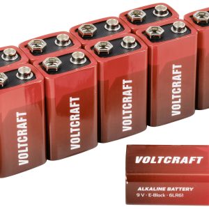 Bateria 9 V VOLTCRAFT 6LR61, alkaliczno-manganowe, 10 szt. Bateria 9 V VOLTCRAFT 6LR61, alkaliczno-manganowe, 10 szt.