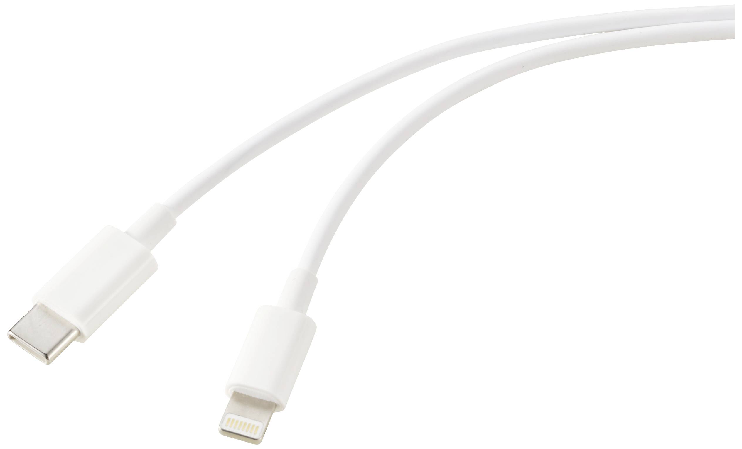 Renkforce Kabel USB USB 2.0 Złącze męskie USB-C®, Złącze męskie Lightning 1.00 m biały RF-6857550 - obrazek 1