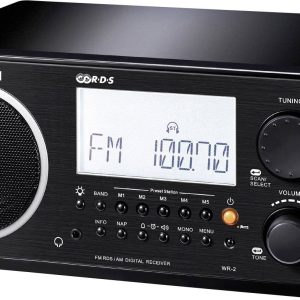 Radio Sangean WR-2, budzik z funkcją drzemki, dynamiczne podbicie basów, pilot, czarne Radio Sangean WR-2, budzik z funkcją drzemki, dynamiczne podbicie basów, pilot, czarne