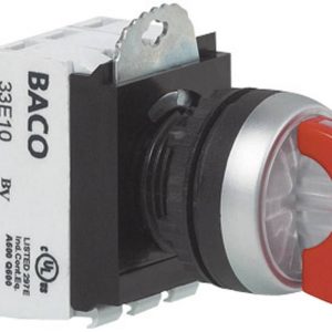 Przełącznik obrotowy BACO L21KG20E, 23 mm, IP66, max 600 V, 1 NO, 1 NC Przełącznik obrotowy BACO L21KG20E, 23 mm, IP66, max 600 V, 1 NO, 1 NC
