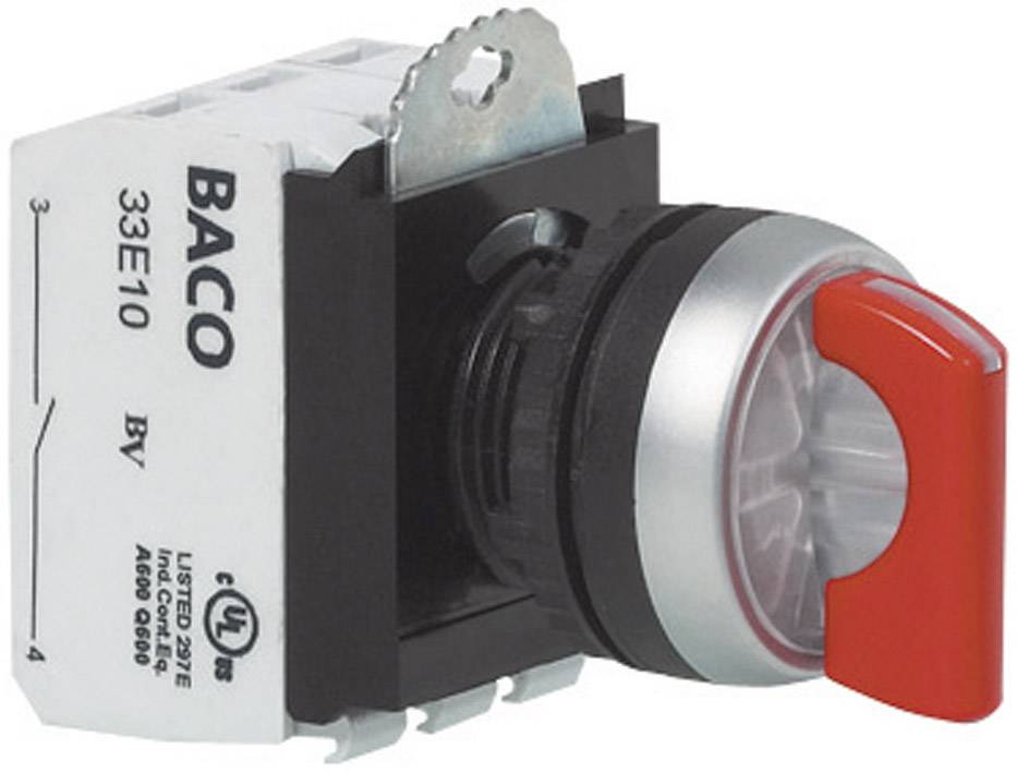 Przełącznik obrotowy BACO L21KG20E, 23 mm, IP66, max 600 V, 1 NO, 1 NC - obrazek 1