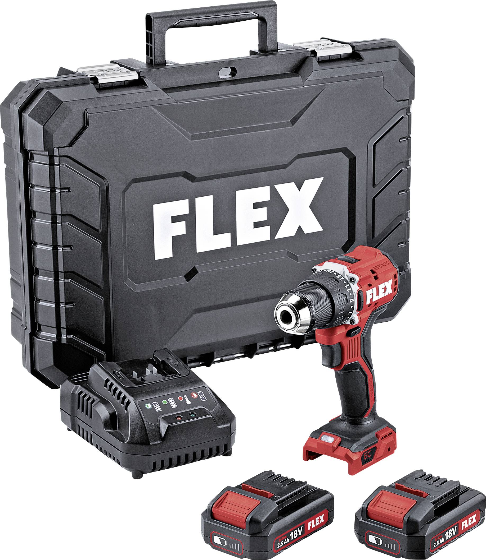 Wiertarko-wkrętarka akumulatorowa Flex DD 2G 18.0 EC LD/2.5 Set 519049 2.5 Ah, 5 Ah, 8 Ah zaw. 2 akumulatory - obrazek 1