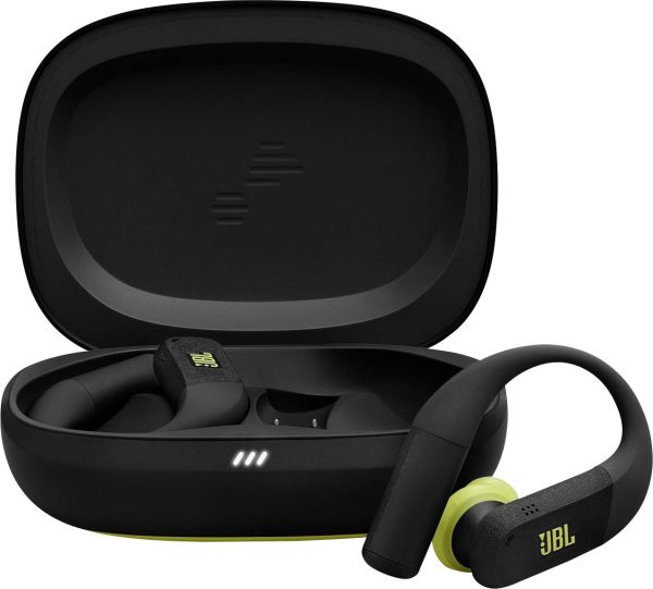 JBL Endurance Peak 4 Słuchawki douszne bezprzewodowe, Bluetooth czarny, limonkowy Wyciszanie hałasów Walizka, uchwyt nau