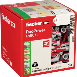 Fischer 538255 DUOPOWER 6×50 S LD Kołek 2-komponentowy 50 mm 6 mm 50 szt. Fischer 538255 DUOPOWER 6×50 S LD Kołek 2-komponentowy 50 mm 6 mm 50 szt.