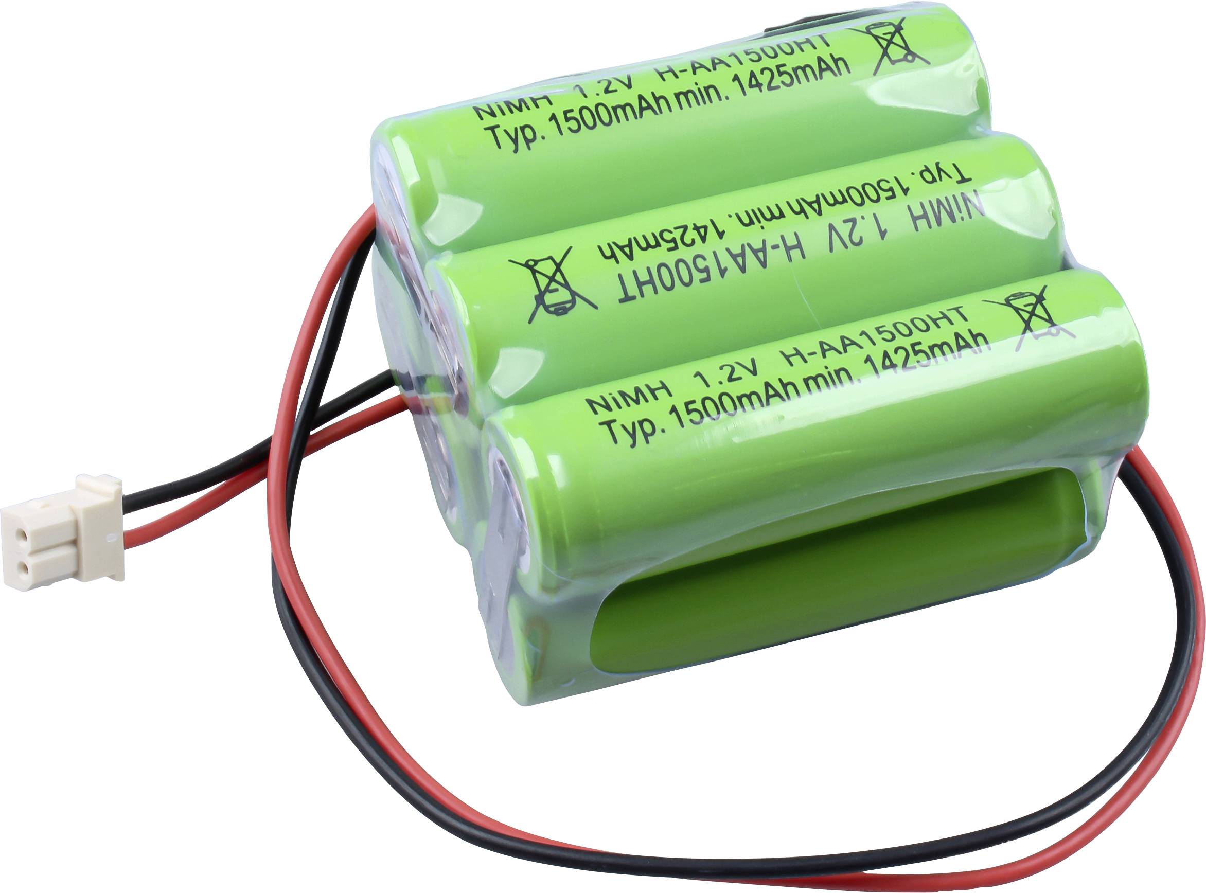 Pakiet akumulatorów AA, NiMH Mexcel NS1500AAHT, Ilość ogniw: 6, 7.2 V, 1500, Możliwa wysoka temperatura, wtyczka - obrazek 1