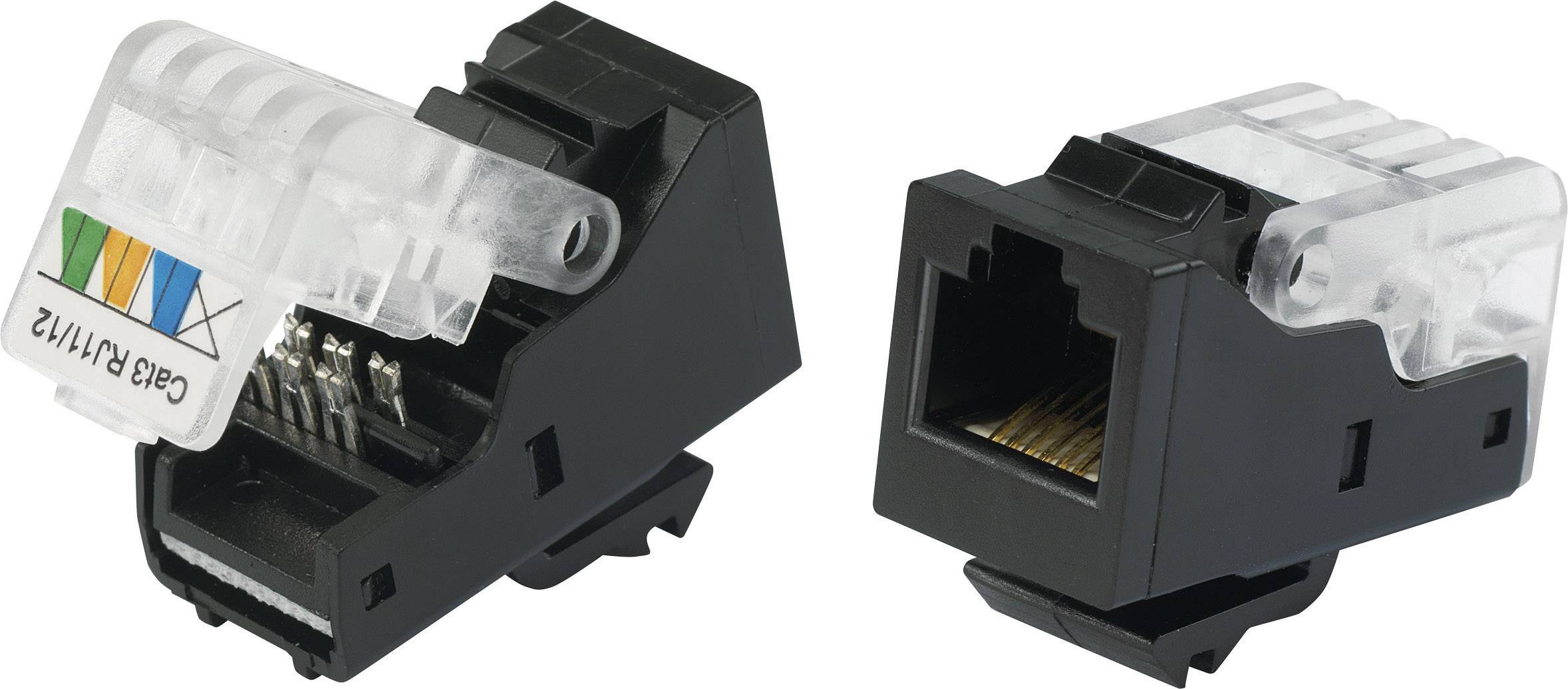 TRU COMPONENTS 93014c936 Gniazdo modułowe, bez konieczności użycia narzędzi złącze żeńskie proste czarny 1 szt. - obrazek 1