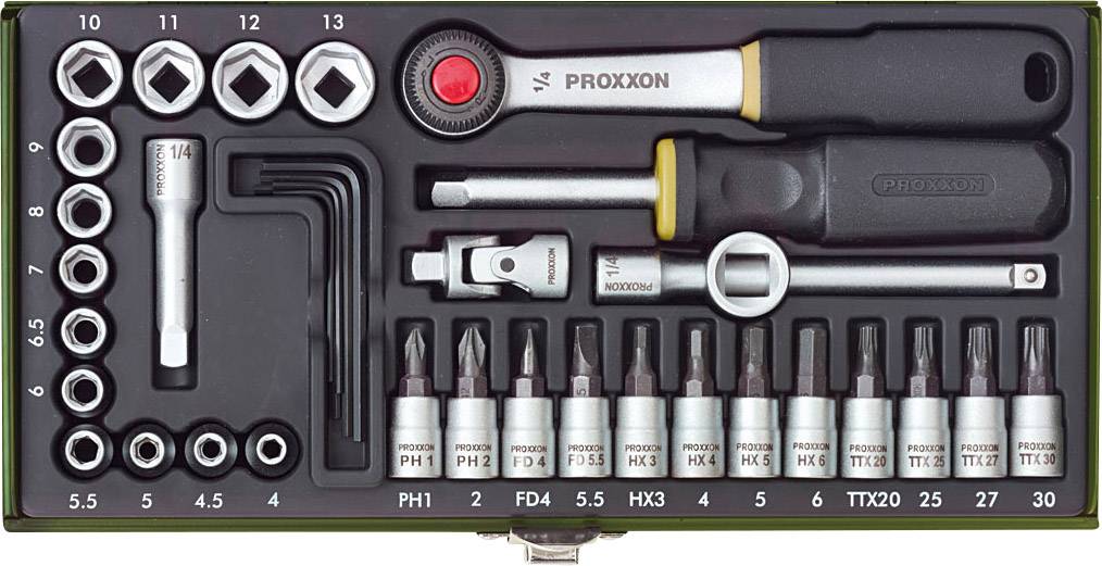 Zestaw kluczy nasadowych Proxxon Industrial 23080 1/4" (6,3 mm) - obrazek 1