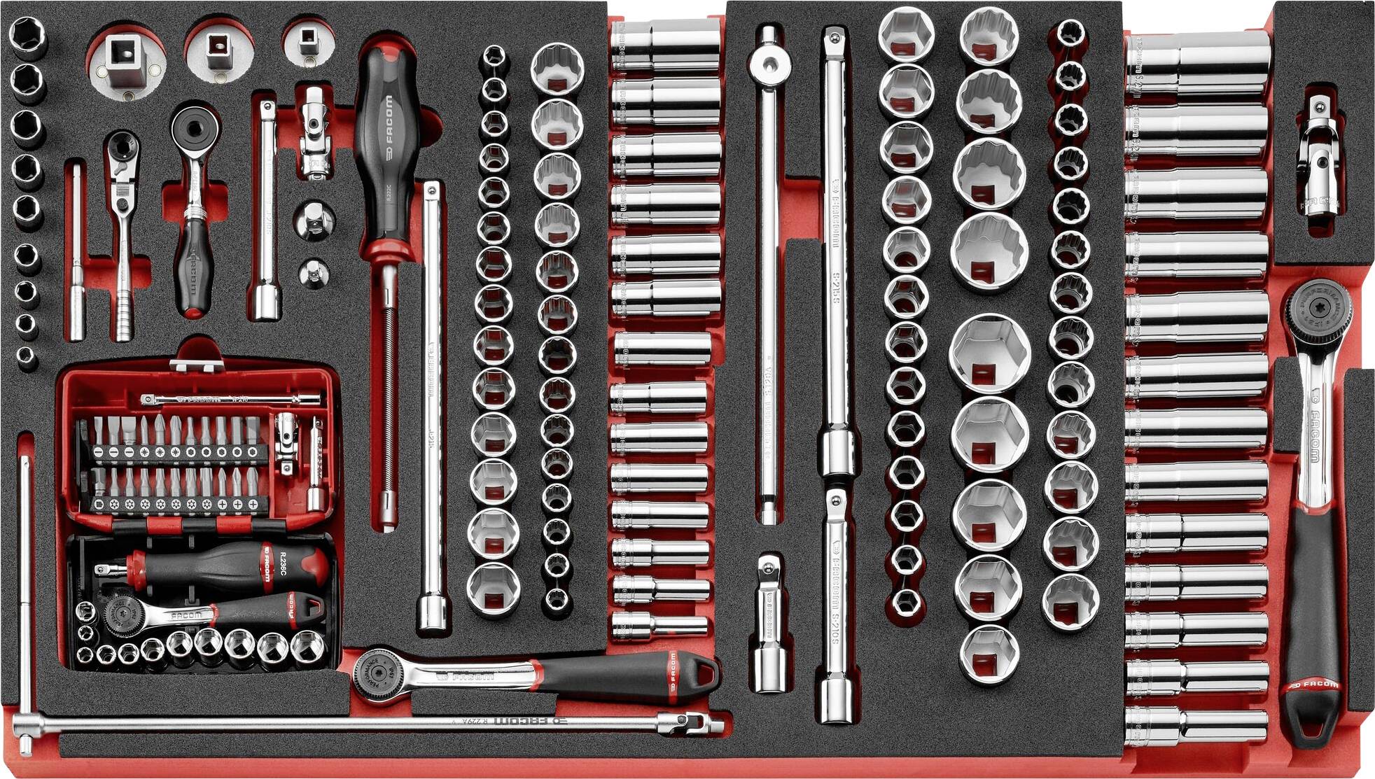 Zestaw nasadek Facom MODM.XXL1 1/2" (12.5 mm), 1/4" (6,3 mm), 3/8" (10 mm) - obrazek 1