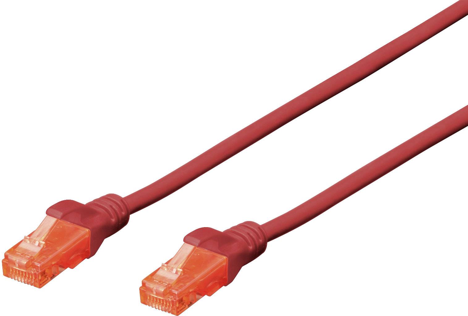 kabel LAN Digitus DK-1612-020/R, 1 szt., RJ45, CAT 6, U/UTP, 2.00 m, czerwony - obrazek 1