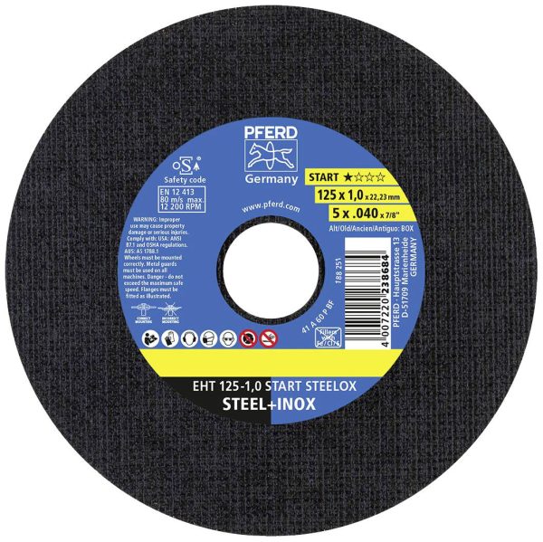 Tarcza tnąca prosta PFERD TOOLS EHT 125-1,0 START STEELOX (50) 69198290 125 mm 50 szt.