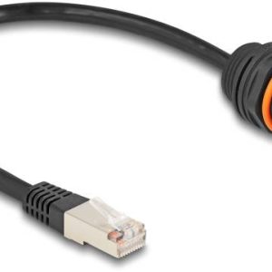 kabel LAN Delock 88146, 1 szt., RJ45, CAT 6a, S/UTP, 0.25 m, czarny kabel LAN Delock 88146, 1 szt., RJ45, CAT 6a, S/UTP, 0.25 m, czarny