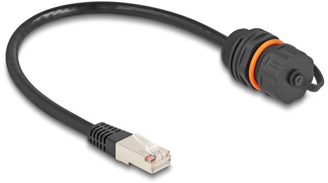 kabel LAN Delock 88146, 1 szt., RJ45, CAT 6a, S/UTP, 0.25 m, czarny - obrazek 1