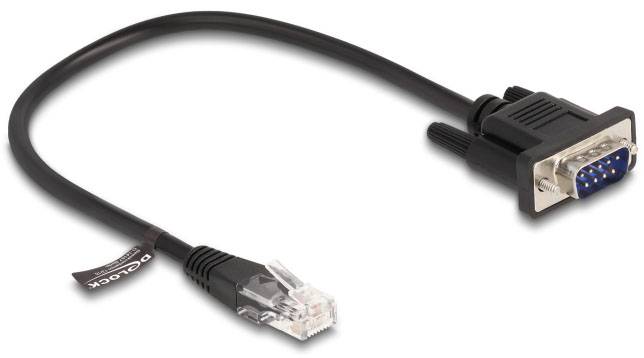 kabel LAN Delock 88008, 1 szt., RJ45, port szeregowy, Kabel, 0.30 m, czarny - obrazek 1