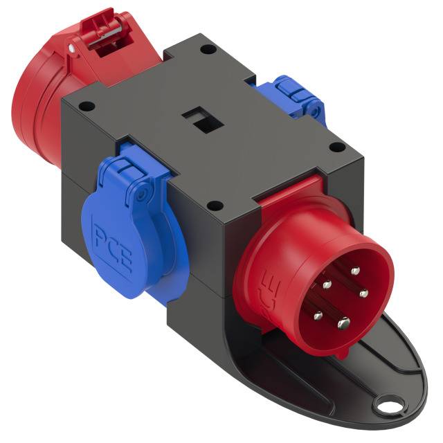 Adapter PCE, 400V, 16A, IP44, 1 gniazdo CEE 16 A, 5 -polowy , 2 Gniazda 16 A ( 230 V) - obrazek 1