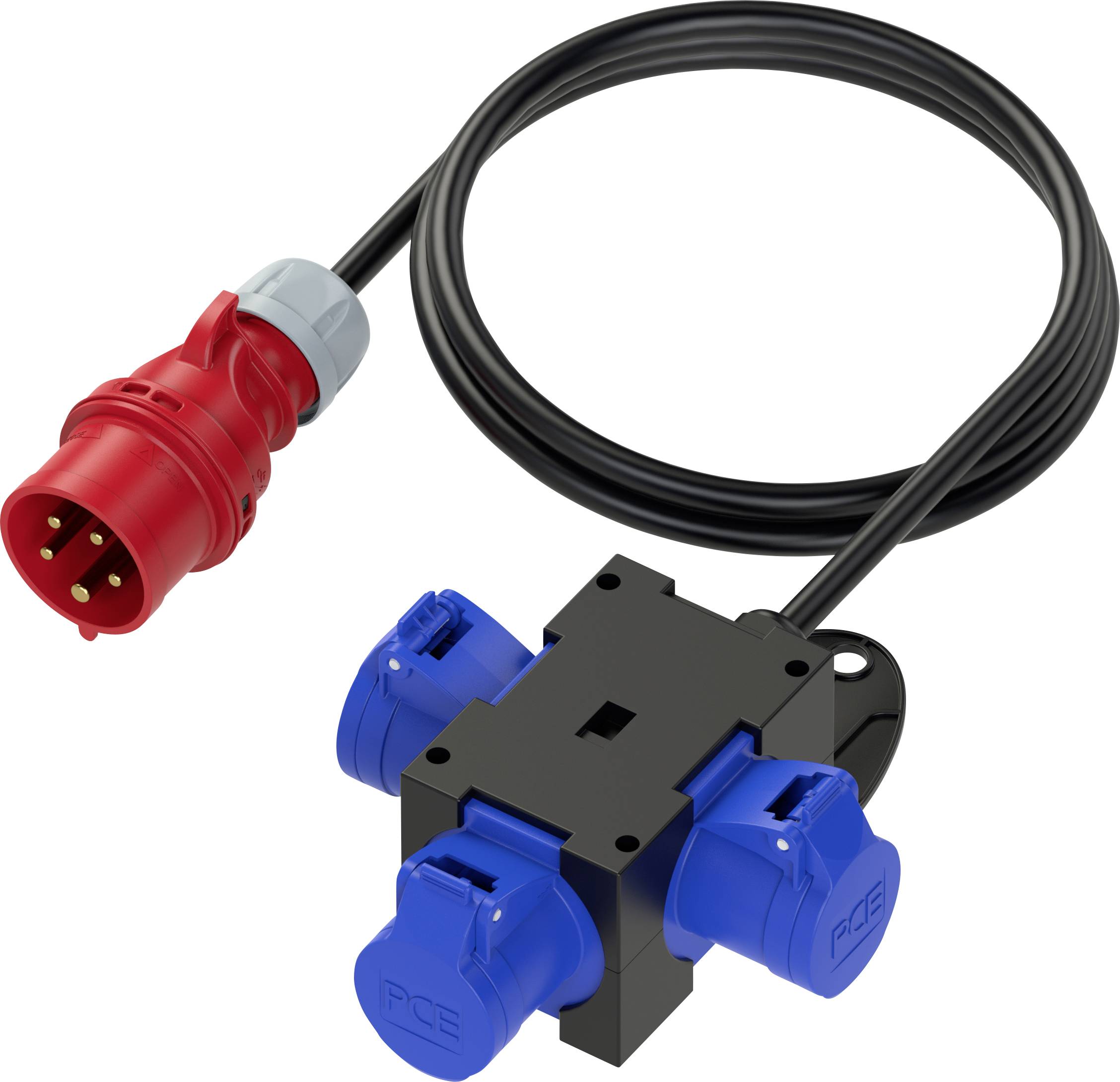 Adapter PCE 9430439, 400V, 16A, IP44, 3x gniazdo CEE 16 Cara A , 3-biegunowe - obrazek 1