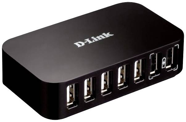 D-Link DUB-H7/E 7 Portów USB-Hub z gniazdem szybkiego ładowania czarny - obrazek 1