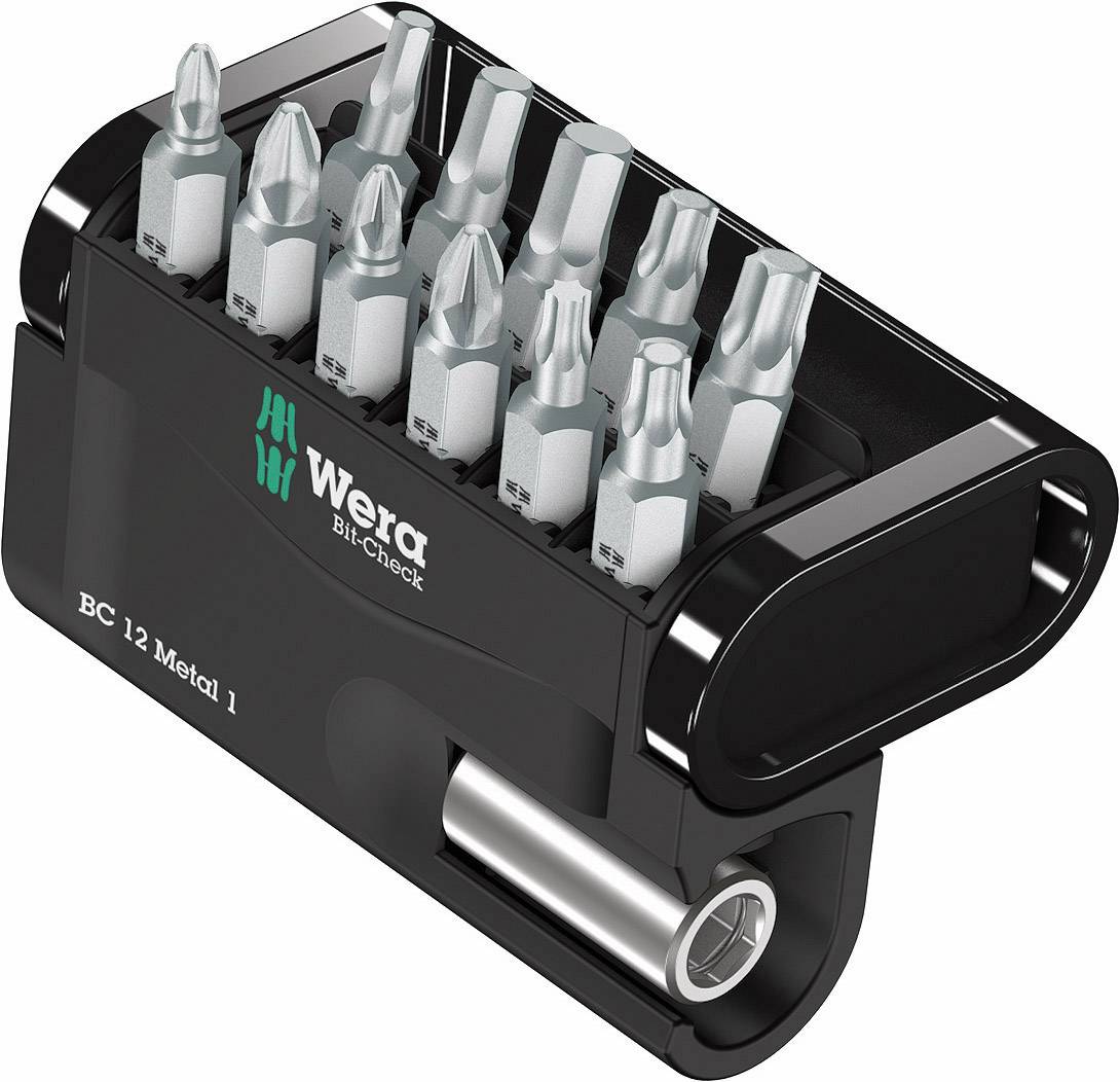 Bity Wera Bit-Check 12 Metal 1 05057424001 1 szt. krzyżakowy Pozidriv, krzyżakowy Phillips, wewnętrzny sześciokąt, Wewnę - obrazek 1