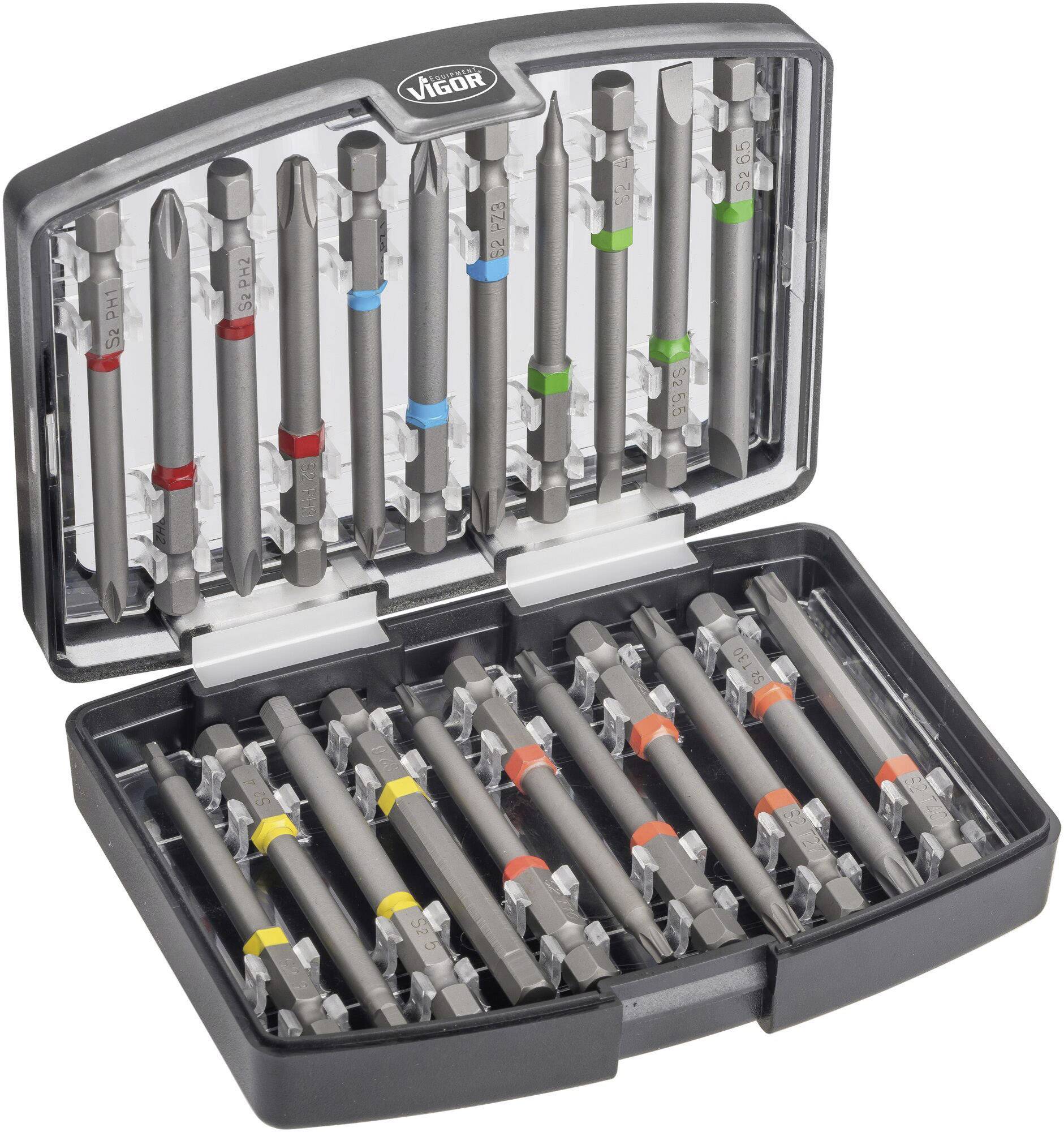 Bity Vigor V6068 V6068 1 szt. wewnętrzny sześciokąt, krzyżakowy Phillips, krzyżakowy Pozidriv, PZ, płaski, profil T - obrazek 1