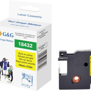 G&G Taśma do nadruku winyl Kolor taśmy: żółty Kolor nadruku: czarny 12 mm 5.5 m G&G Taśma do nadruku winyl Kolor taśmy: żółty Kolor nadruku: czarny 12 mm 5.5 m