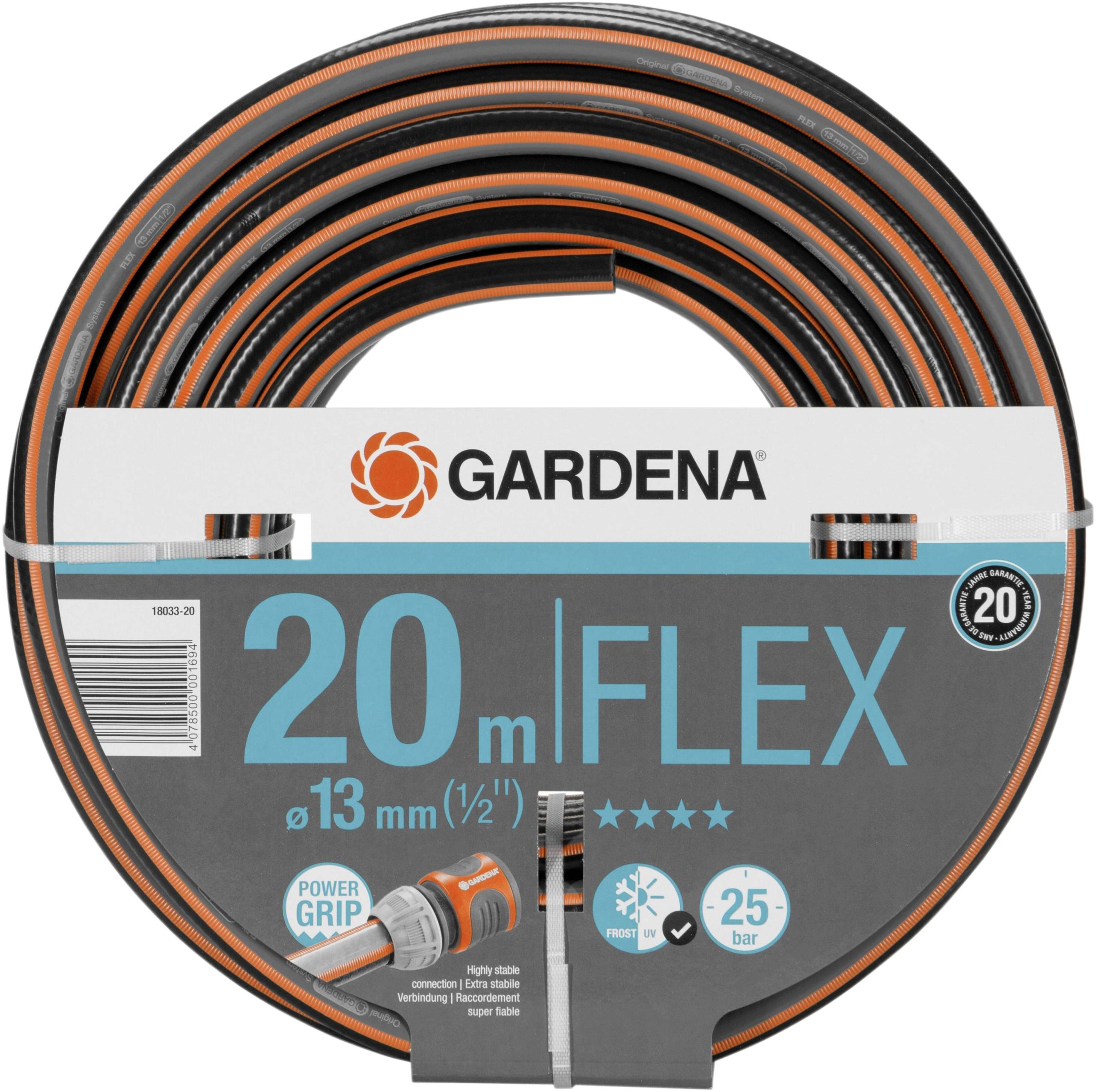 GARDENA 18033-20 Wąż ogrodowy Ø wewnętrzna węża=13 mm 20 m 1/2 cala 1 szt. czarny, pomarańczowy - obrazek 1