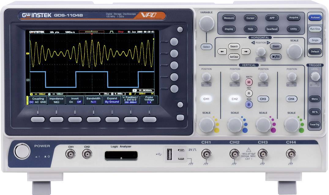 Oscyloskop cyfrowy GW Instek GDS-1102B 100 MHz 1 GSa/s - obrazek 1