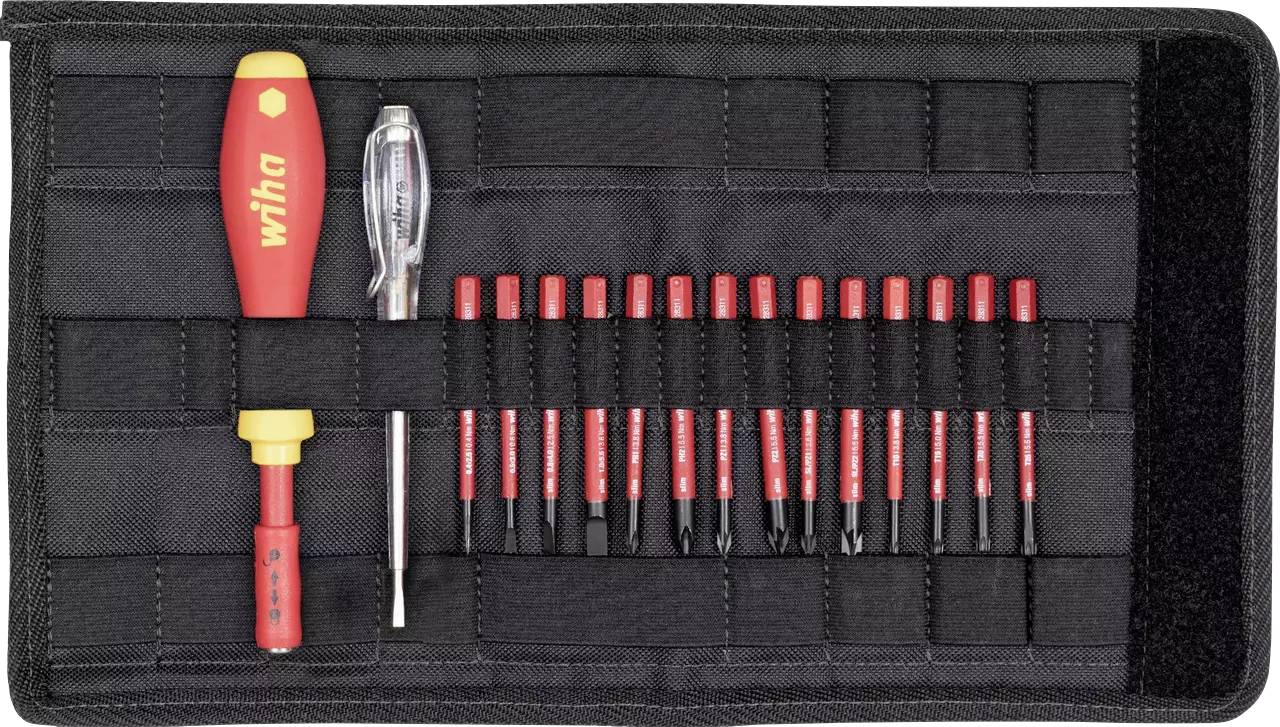 Zestaw wymiennych końcówek wkrętaka Wiha VDE-Wechselklingensatz 16tl sV 14 Bits,Griff,Spannungsprüfer 36068 VDE - obrazek 1