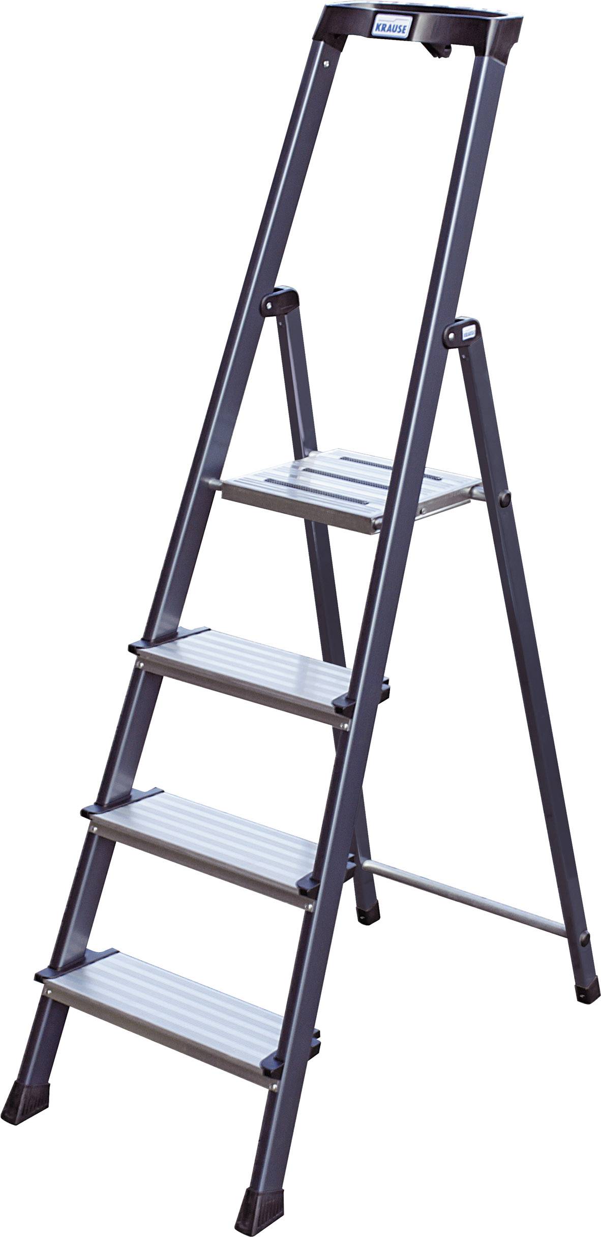 Krause 126429 aluminium Drabina składana ze stopniem Maksymalna wysokość robocza: 2.85 m srebrny DIN EN 131 4.2 kg - obrazek 1