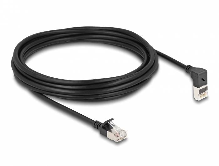 kabel LAN Delock 80290, 1 szt., RJ45, CAT 6a, S/FTP, 5.00 m, czarny - obrazek 1