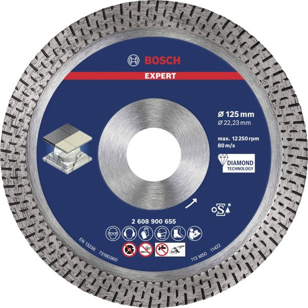 Bosch Accessories 2608900655 EXPERT HardCeramic Tarcza tnąca diamentowa Średnica 125 mm Średnica otworu 22.23 mm kamień,