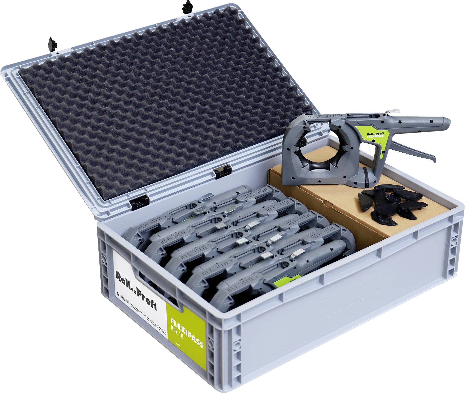Roll..Profesjonalne układanie kabli FLEXIPASS BOX Lübbering;FLEXIPASS BOX 10;Uchwyt kablowy;A902991 szt. - obrazek 1