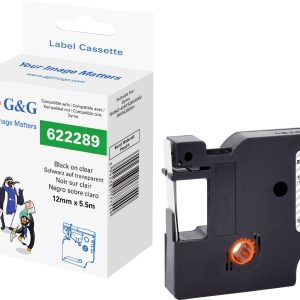 G&G Taśma do nadruku poliester Kolor taśmy: przeźroczysty Kolor nadruku: czarny 12 mm 5.5 m G&G Taśma do nadruku poliester Kolor taśmy: przeźroczysty Kolor nadruku: czarny 12 mm 5.5 m