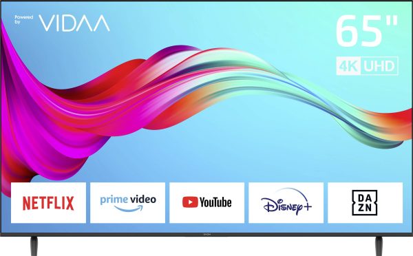 Dyon Smart 65 VX Telewizor LCD 164 cm 65 cal EEK F (A – G) DVB-T2, DVB-C, DVB-S2, UHD, Smart TV, WLAN, CI+ czarny