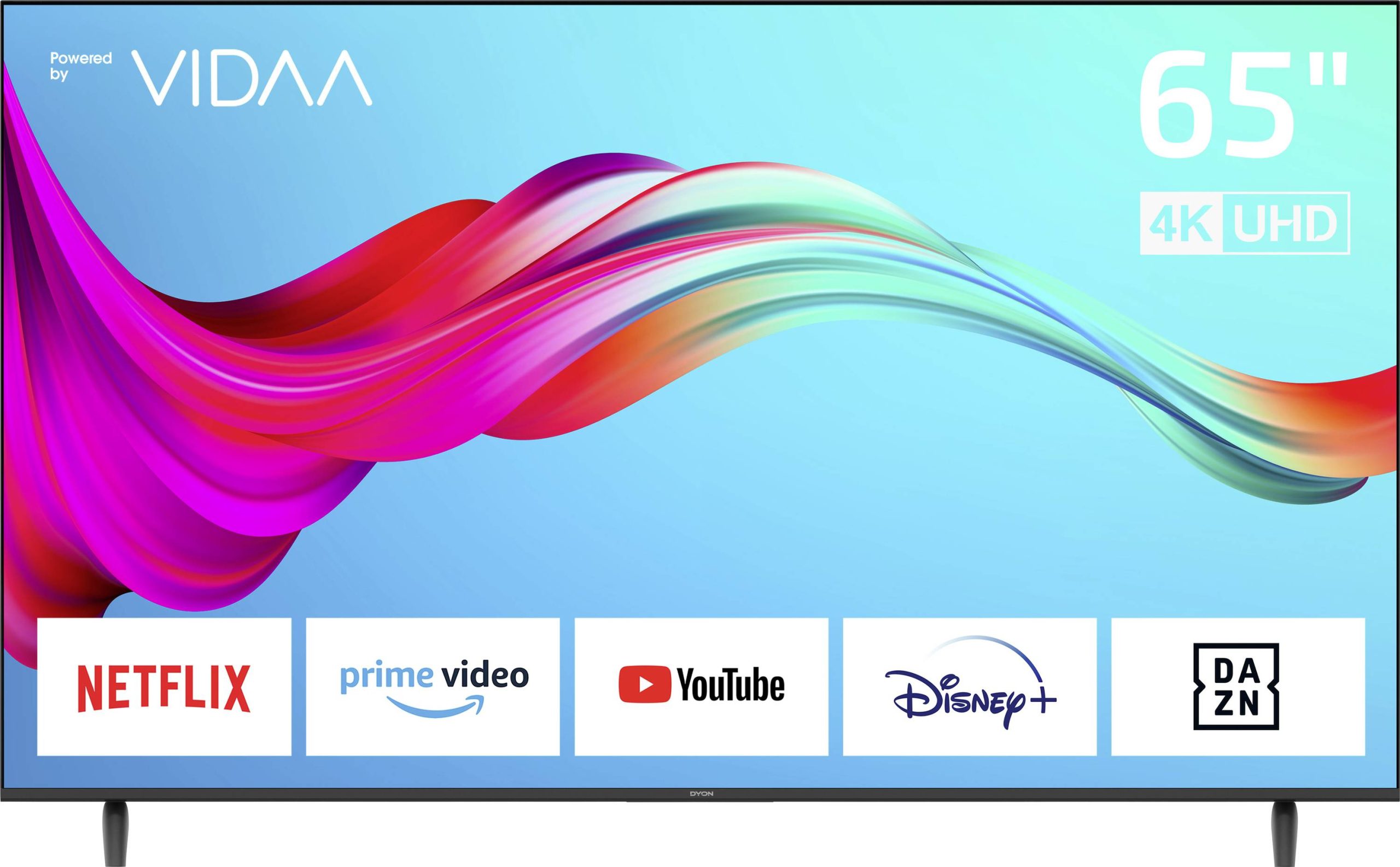 Dyon Smart 65 VX Telewizor LCD 164 cm 65 cal EEK F (A - G) DVB-T2, DVB-C, DVB-S2, UHD, Smart TV, WLAN, CI+ czarny - obrazek 1