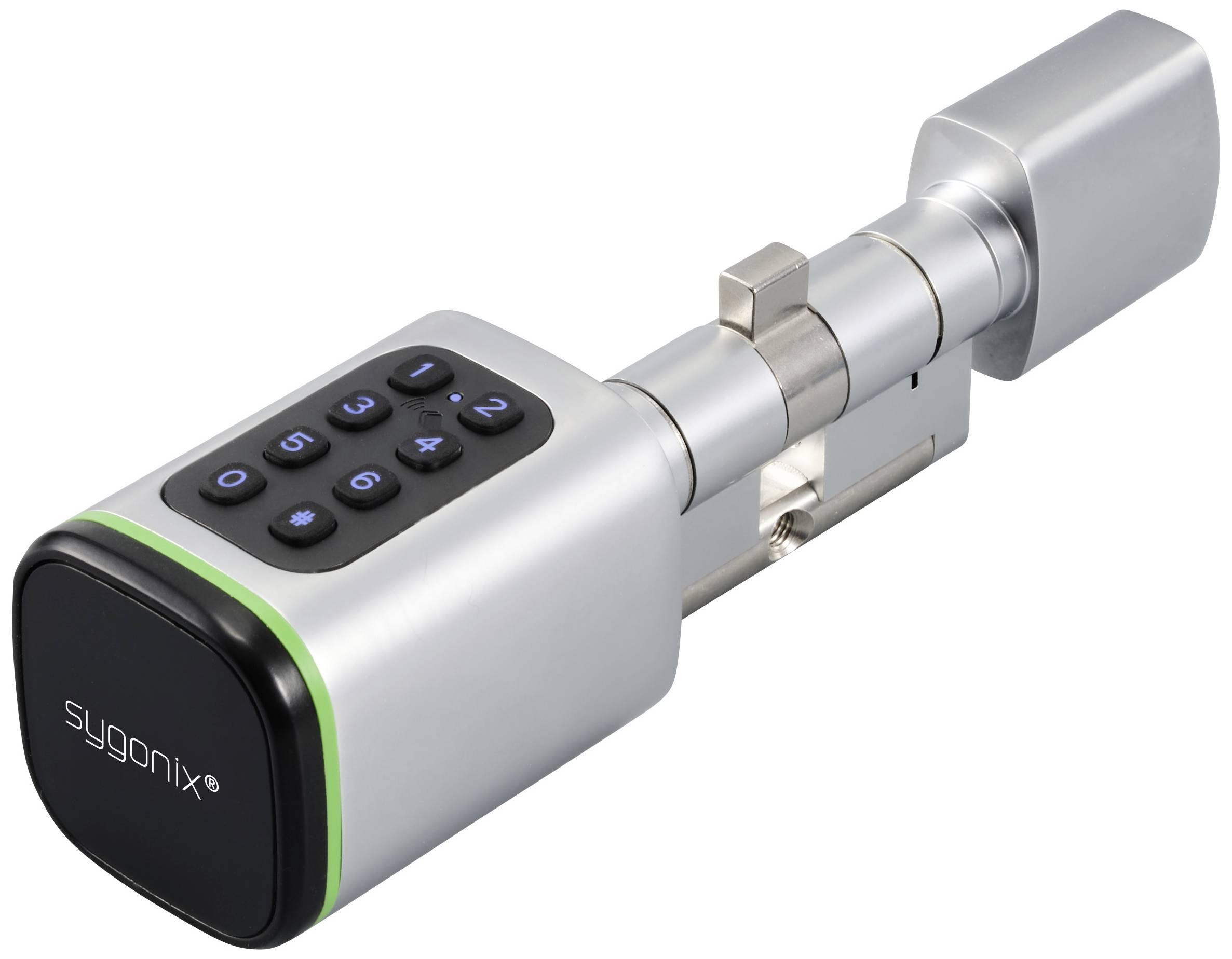 Cylinder Sygonix SY-6121660 3 V/DC współpraca z bluetooth, z podświetlaną klawiaturą - obrazek 1