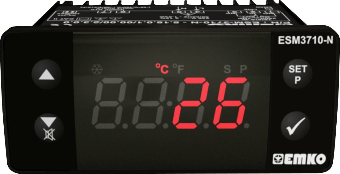 Termostat Emko ESM-3710-N.5.10.0.1/00.00/2.0.0.0 K 0 do 999 °C Przekaźnik 16 A (D x S x W) 65 x 76 x 35 mm - obrazek 1