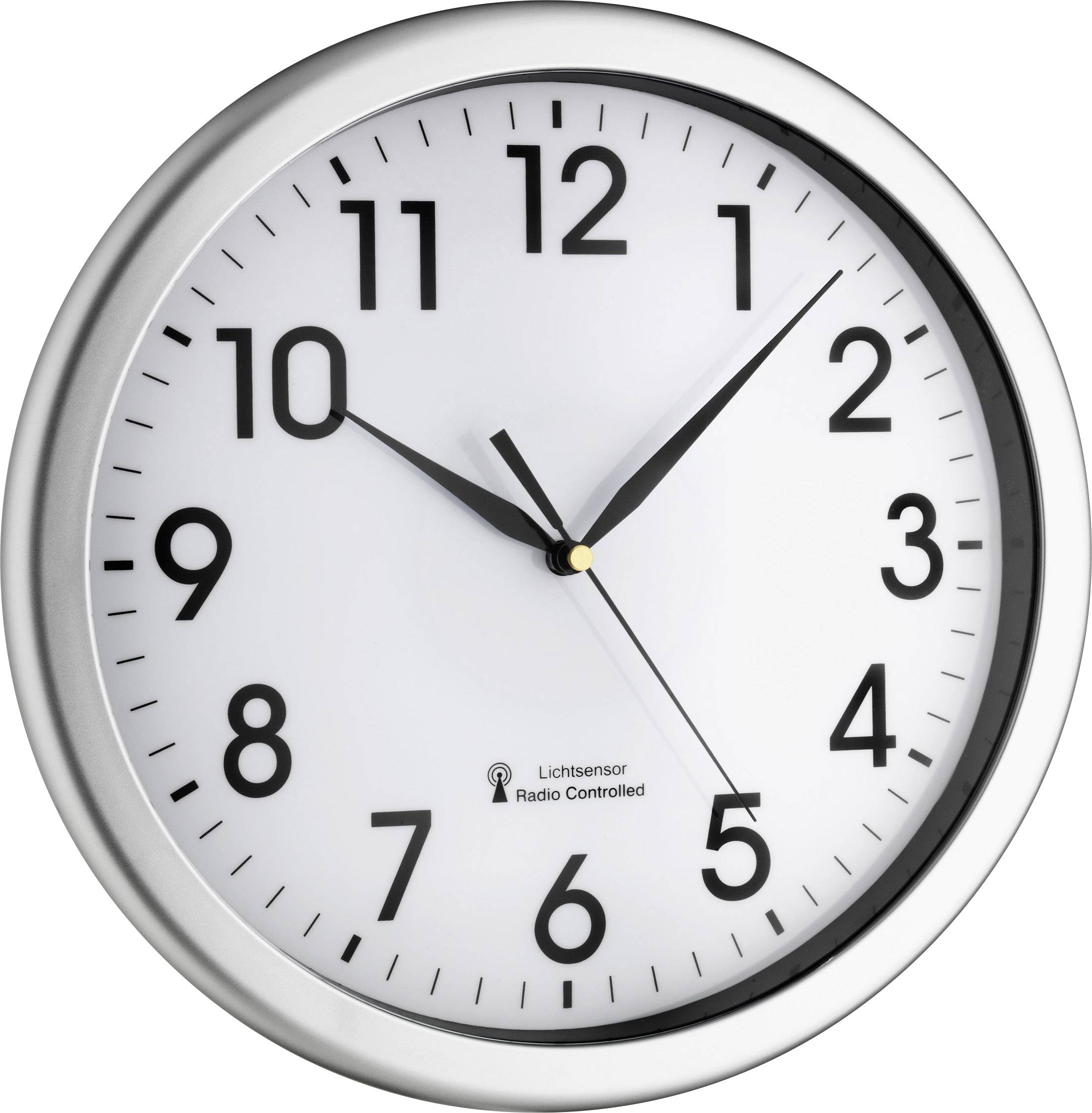 TFA Dostmann 60.3519.02 Sterowany radiowo Zegar ścienny 30.8 cm x 43 mm srebrny - obrazek 1