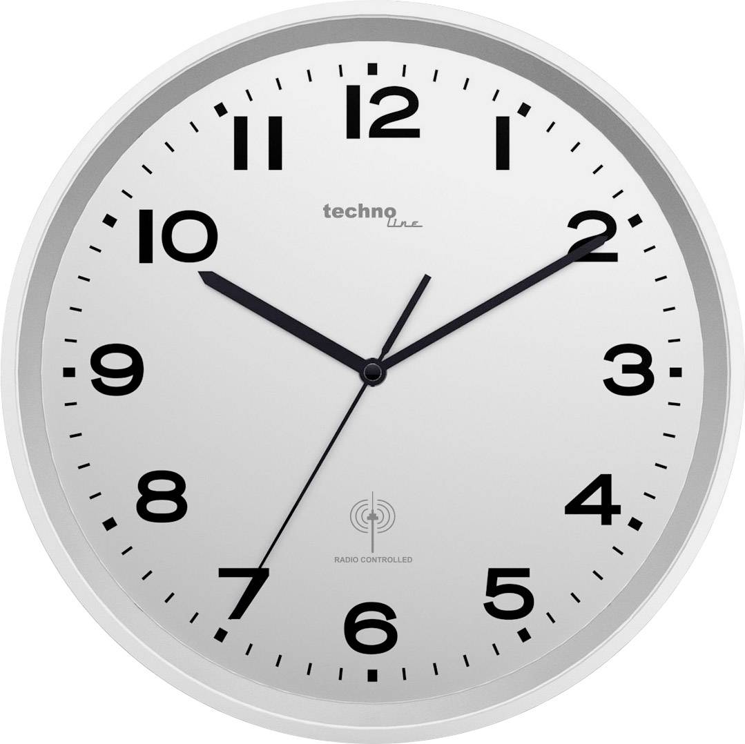 Techno Line WT 8500-2 silber Sterowany radiowo Zegar ścienny 30 cm x 41 mm srebrny - obrazek 1