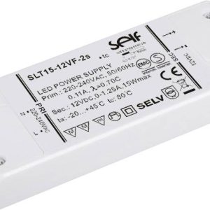 Self Electronics SLT15-12VF-2S Transformator LED, Sterownik LED Stałonapięciowy 15 W 1.25 A 12 V/DC Montaż w strefach za Self Electronics SLT15-12VF-2S Transformator LED, Sterownik LED Stałonapięciowy 15 W 1.25 A 12 V/DC Montaż w strefach za