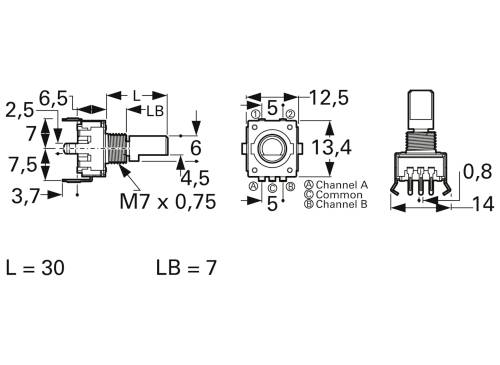 Enkoder obrotowy Bourns PEC11R-4230F-S0024 - obrazek 1