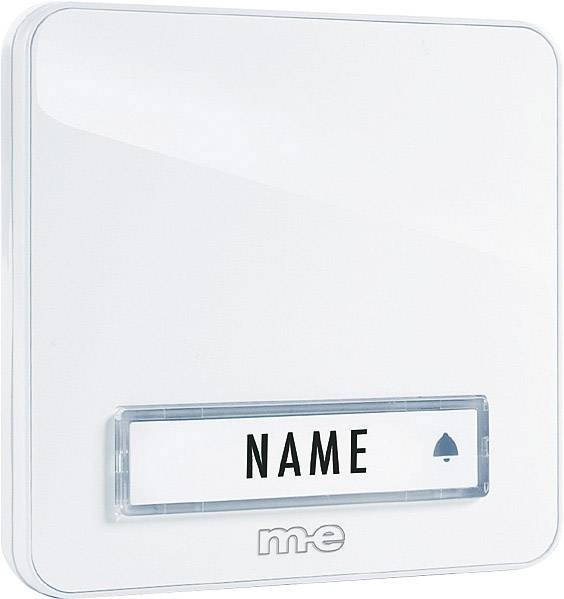 m-e modern-electronics KTA-1 W Płytka do dzwonka z nazwiskiem 1 x biały 12 V/1 A - obrazek 1