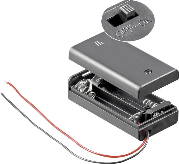 Goobay 12443 Pudełko na baterie 2xAA kabel (D x S x W) 68.4 x 35.4 x 18.6 mm